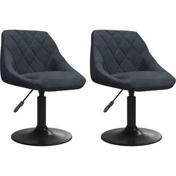 Jídelní židle Tmavě šedé otočné jídelní židle sametové 46x44x(62,5-77,5) cm