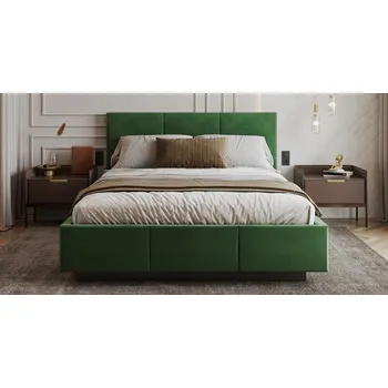 Postel Čalouněná postel AVEIRO 160x200 s kovovým zdvižným roštem ZELENÁ