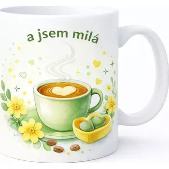 Hrnek s potiskem 330 ml jsem milá zelený zelený CZ