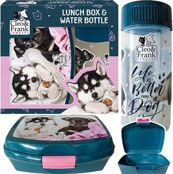 Svačinový box Sada lahev na pití a svačinový box Derform plast 330 ml vícebarevná