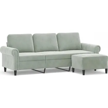 Pohovka Pohovka VidaXL 212 x 77 cm samet (100% polyester) šedá