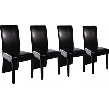 Jídelní židle Elegantní černé židle 43 x 53 x 93 cm, 4 kusy, umělá kůže