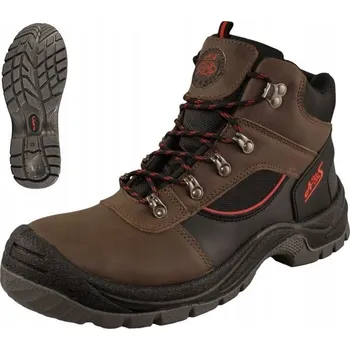 Pracovní obuv Pánské pracovní boty KOŽENÉ PRACOVNÍ KOTNÍKOVÉ BOTY s OCELOVOU ŠPIČKOU BOZP S1 42