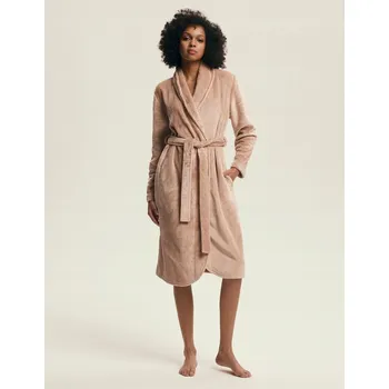 Dámský župan Henderson dámský župan ke kolenům bez kapuce broskvový velikost XL/XXL