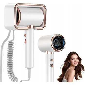 Fén VÝKONNÝ FÉN NA VLASY S IONIZACÍ, TŘI REŽIMY, nástěnný s držákem - SADA