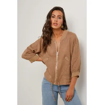 Dámská vesta Bunda Le Monde du Lin Hellbraun 2432092 36/38