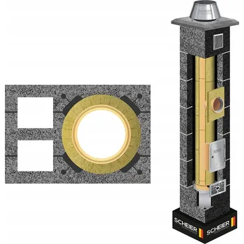 Komín Systémový komín Scheier – komínový systém fi 200 15 m, zateplený komplet 36x54