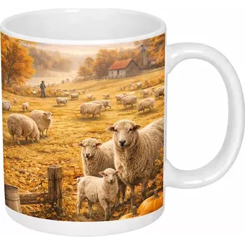 Hrnek s potiskem 330 ml ovečky na podzimní pastvě CZ