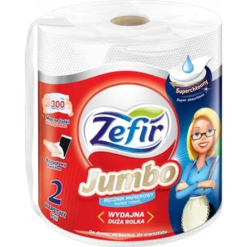 Utěrka Papírová kuchyňská utěrka Zefir – dlouhá, pevná, savá, bílá, 60 m, 300 útržků