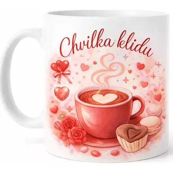 Hrnek s potiskem 330 ml chvilka klidu červený červený CZ