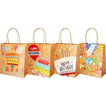 Dárková taška 4x Dárková taška kraft eco narozeniny oslavy