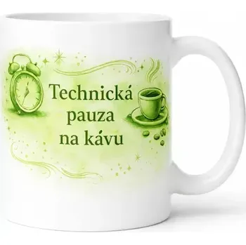Hrnek s potiskem 330 ml technická pauza zelený zelený CZ
