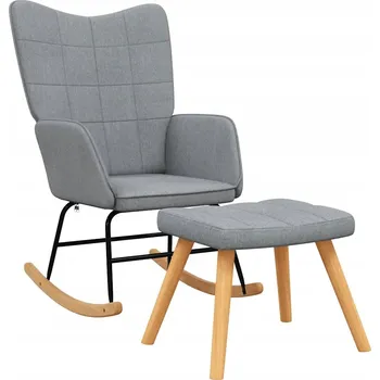 Křeslo Světle šedé houpací křeslo s podnožkou, rozměry: 61 x 78 x 98 cm