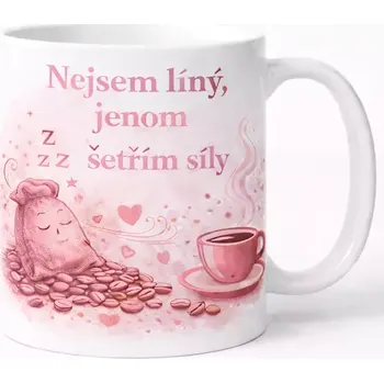 Hrnek 330 ml šetřím síly světle růžový světle růžový CZ