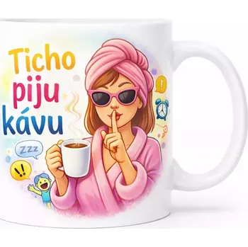 Hrnek s potiskem 330 ml ticho barevný barevný CZ