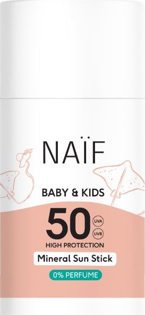 NAÏF Ochranná tyčinka na opalování SPF 50 pro děti a miminka bez parfemace