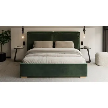 Postel Čalouněná postel BRISTOL 160x200 Zelená Trinity s úložným prostorem kovový rošt