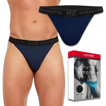 Slipy Cornette Slipy Tanga modré, velikost M