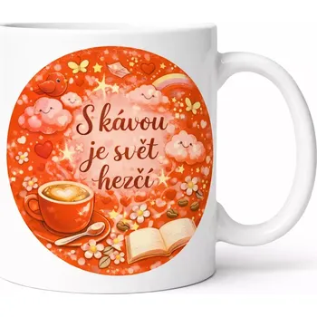 Hrnek s potiskem 330 ml hezčí svět oranžový oranžový CZ