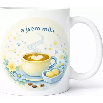 Hrnek s potiskem 330 ml jsem milá žlutý žlutý CZ