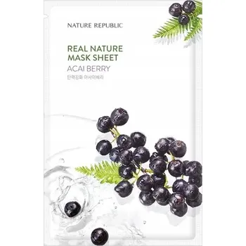 Pleťová maska Korejská textilní maska Nature Republic Real Nature Borůvky Acai 23 ml