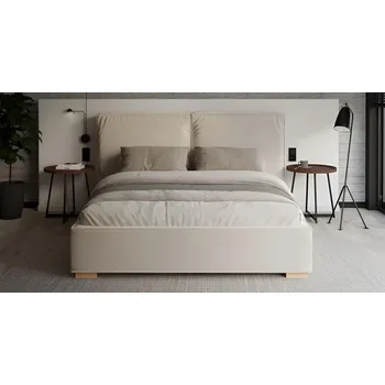 Postel Čalouněná postel BRISTOL 160x200 Krémová Trinity s úložným prostorem kovový rošt