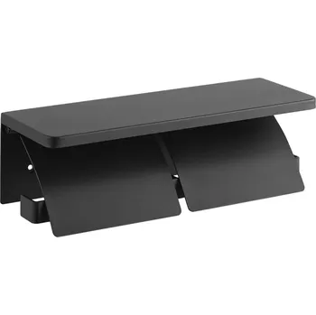 YAMAZAKI Černý kovový držák na toaletní papír Tower 28,5 cm