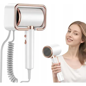 Fén Hotelový fén na vlasy 2000W nástěnný s držákem bílý