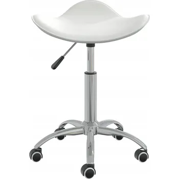 Kancelářská židle, bílá, potažená umělou kůží