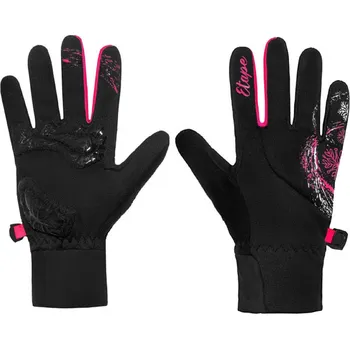 Módní doplněk Etape Puzzle dětské rukavice černá-růžová velikost oblečení: 9-10