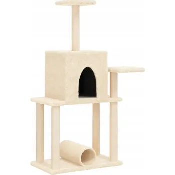 VidaXL Škrabadlo pro kočky, se sisalovými sloupky, krémové, 122 cm