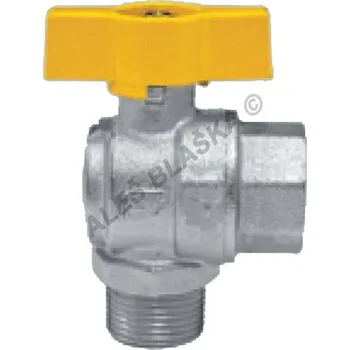 Ventil EFFEBI - Itálie | Kulový kohout VENUS (ventil) na plyn rohový s motýlem MF (plynový) - 1/2" 1074