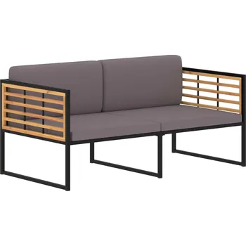 Zahradní nábytek vidaXL Zahradní lavice s poduškami 136 cm masivní akácie tmavě šedá