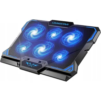 CHLADICÍ PODLOŽKA POD NOTEBOOK RGB 6 VENTILÁTORŮ 2 USB 2200RPM ERGONOMICKÁ