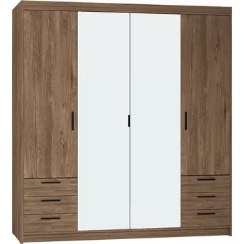 Šatní skříň Falco Skříň Enja 4D6S se zrcadlem dub lefkas