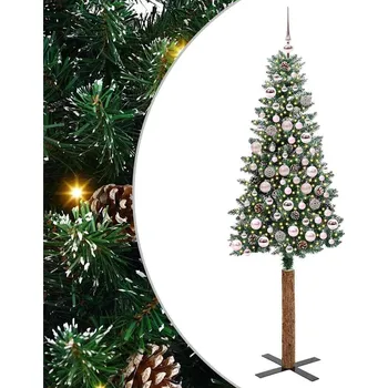 Vánoce Úzký vánoční stromeček s 300 LED diodami Zelená 180 cm Zelená3394901