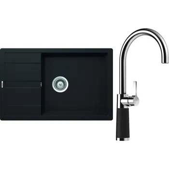 Granitový dřez Set Schock S22-8 (dřez Manhattan D-100LS Onyx + baterie SC-520 Onyx)