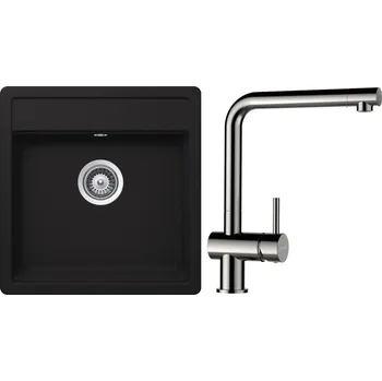 Kuchyňský dřez Set Schock S23-5 (dřez Nemo N-100S Onyx + baterie Epos Nerezový vzhled)