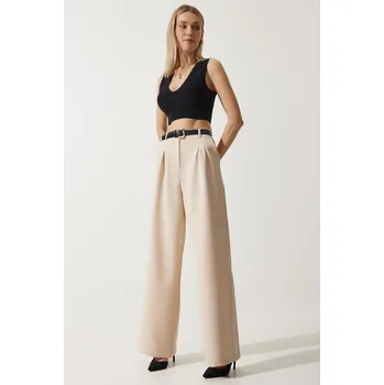 Dámské kalhoty Happiness Istanbul Creme 4604419 42