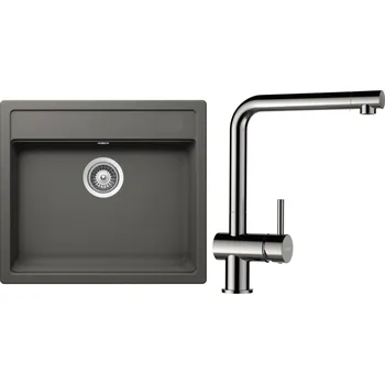 Granitový dřez Set Schock S9-3 (dřez Mono N-100 Silverstone + baterie Epos Nerezový vzhled)