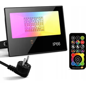 RGB LED HALOGENOVÝ REFLEKTOR DÁLKOVÝ OVLADAČ 4450LM 3000K IP66 VODĚODOLNÝ ČASOVAČ REGULACE