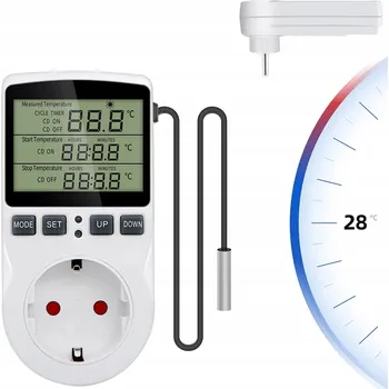REGULÁTOR TEPLOTY TERMOSTAT ELEKTRONICKÝ DIGITÁLNÍ POKOJOVÝ 16A LCD