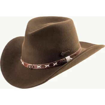 Klobouk Scippis Australský hnědý klobouk vlněný - SMOKEY Velikost: 55 cm (S)