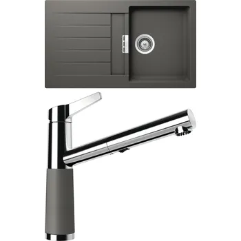 Granitový dřez Set Schock S1-5 (dřez Signus D-100 Silverstone + baterie SC-510.120 Silverstone)