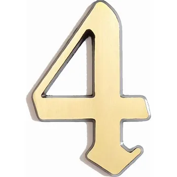 Domovní cedule C125 Číslice 125mm bronz "4" (C125 Číslice 125mm bronz "4". Jednoduchý a funkční doplněk do interiéru.)