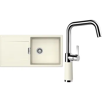 Kuchyňský dřez Set Schock S8-8 (dřez Mono D-100L Magnolia + baterie SC-530 Magnolia)