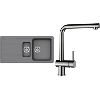 Kuchyňský dřez Set Schock S29-5 (dřez Formhaus D-150L Croma + baterie Epos Nerezový vzhled)