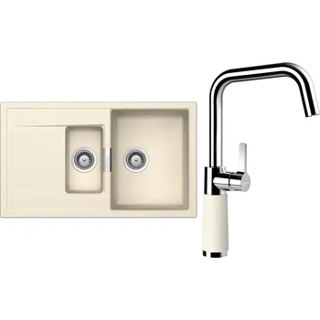 Kuchyňský dřez Set Schock S7-8 (dřez Mono D-150 Magnolia + baterie SC-530 Magnolia)