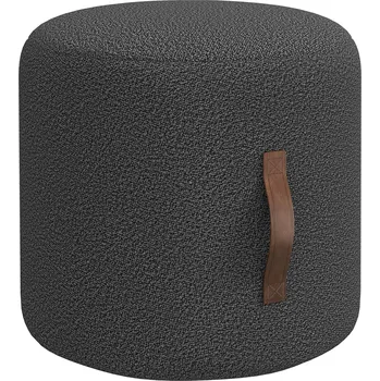 Taburet HOMCOM taburet podnožka kulatý otoman s rukojetí podnožka do obývacího pokoje ložnice tmavě šedá Ø48 x 45 cm | Aosom.de