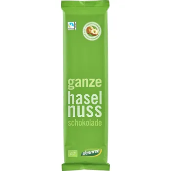 Čokoláda Dennree Mléčná čokoláda s celými lískovými ořechy 300 g bio BIO Množství: 1 ks